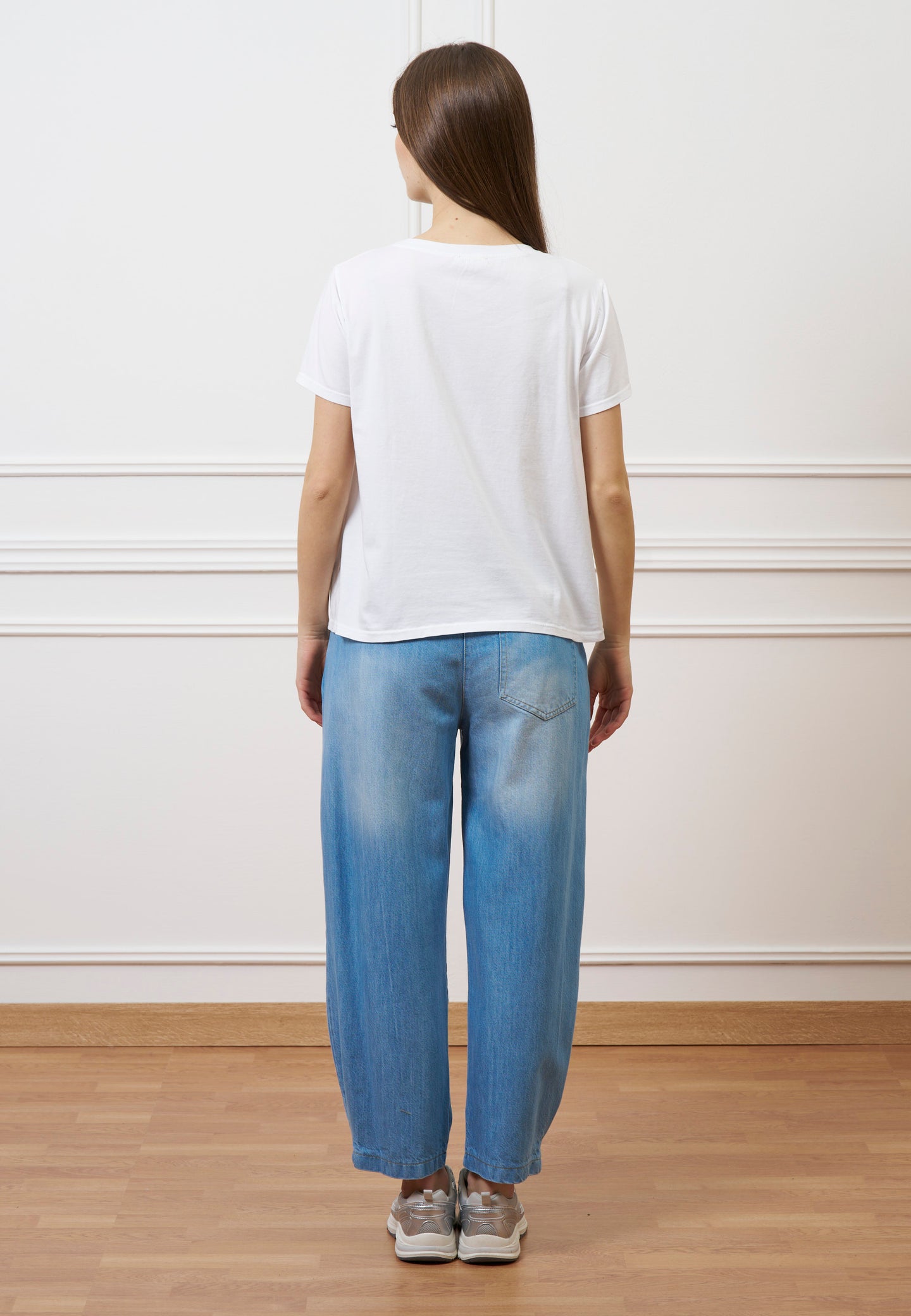 Jeans con elastico in vita - BLU