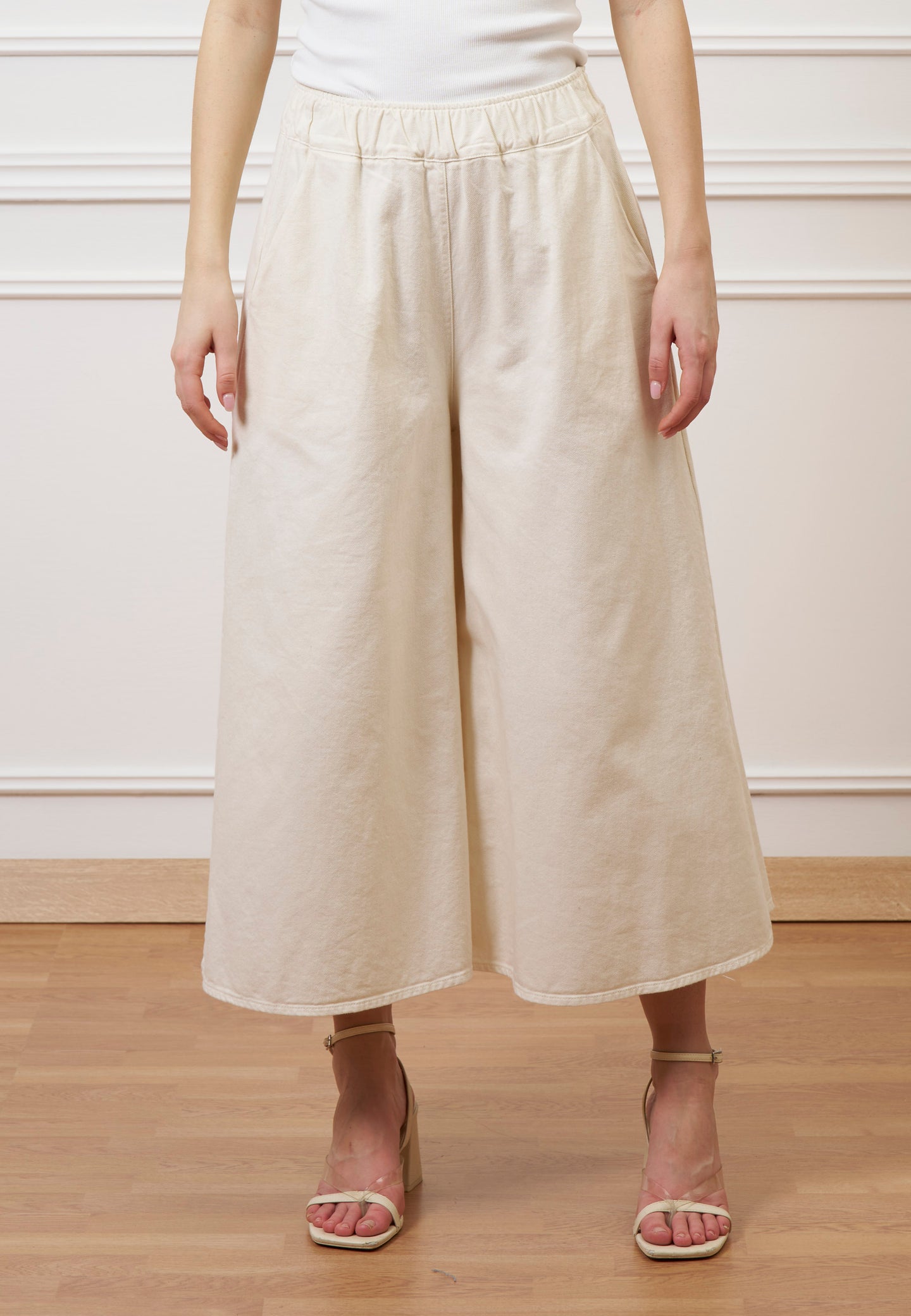 Pantalone gonna in gabardina - AVORIO