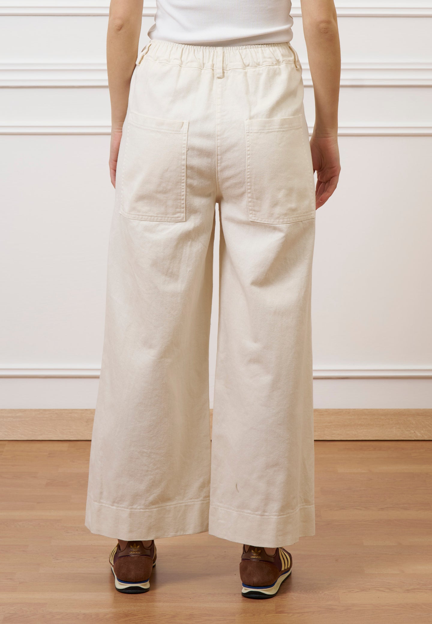 Pantalone cropped in gabardina - AVORIO