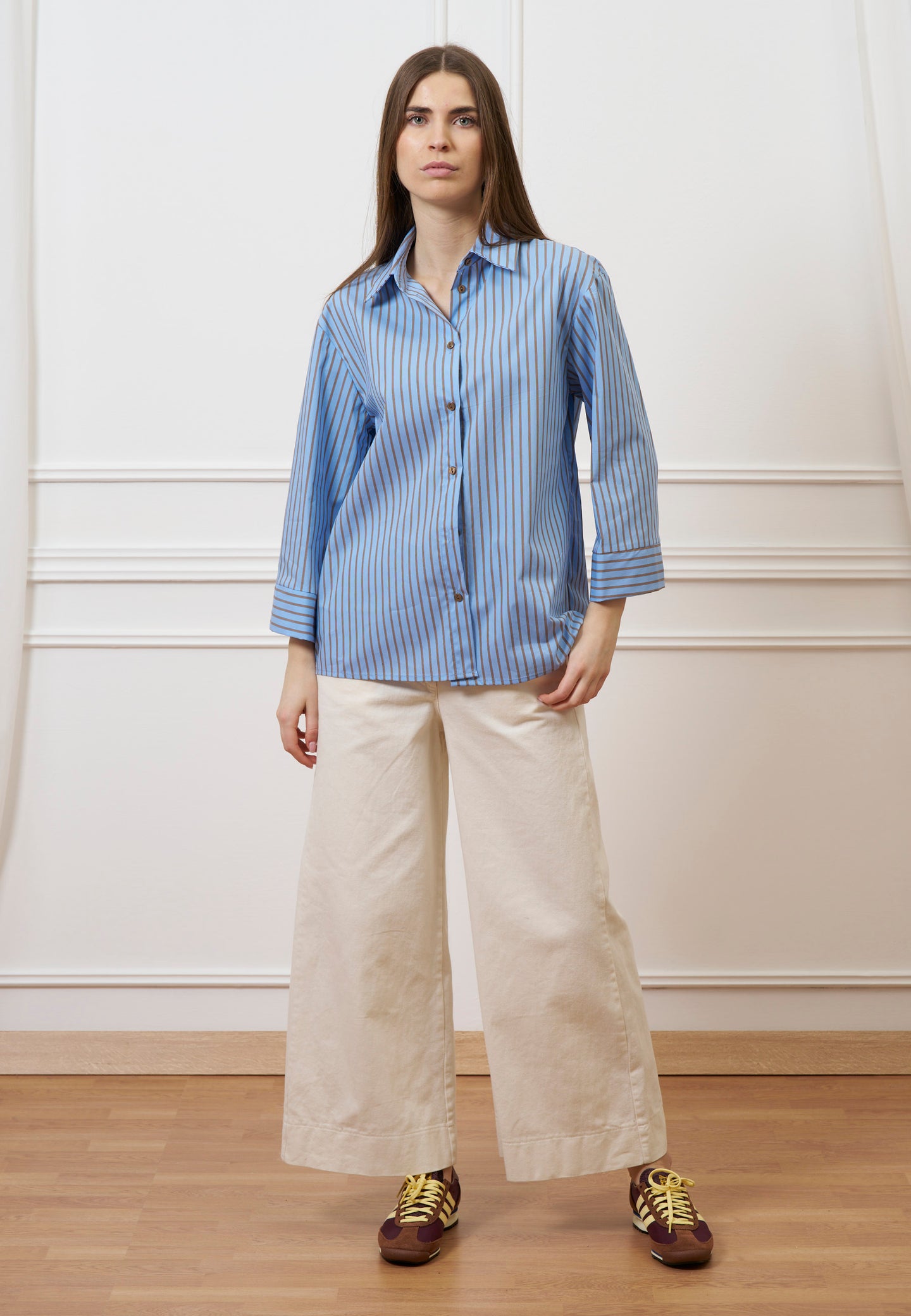 Pantalone cropped in gabardina - AVORIO