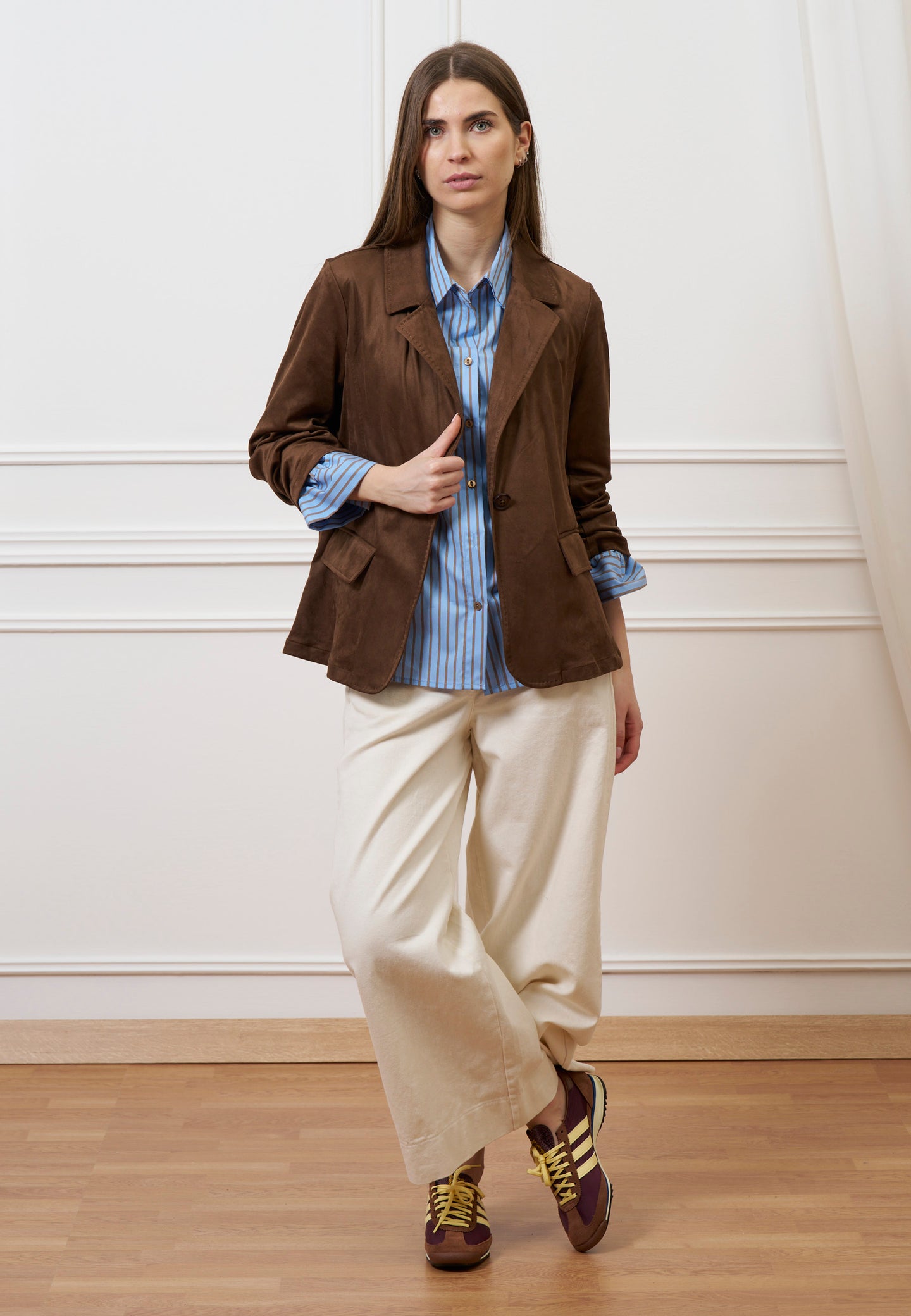 Pantalone cropped in gabardina - AVORIO