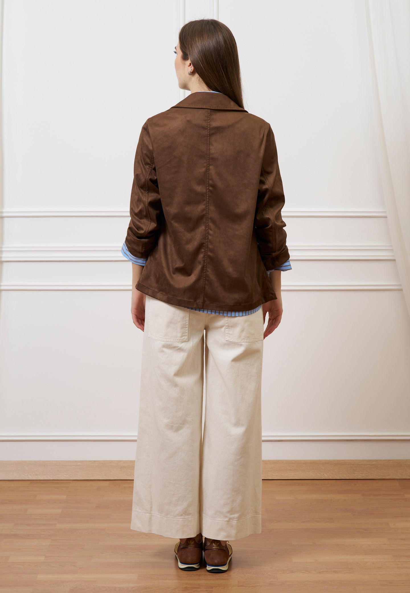 Pantalone cropped in gabardina - AVORIO