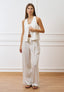 Pantalone ampio con pinces  - AVORIO