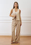 Pantalone ampio con pinces  - BEIGE