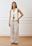 Pantalone ampio con pinces  - AVORIO