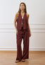 Pantalone ampio con pinces  - NOCCIOLA