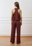 Pantalone ampio con pinces  - NOCCIOLA