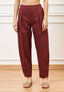Pantalone balloon elastico retro - MARRONE