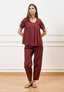 Pantalone balloon elastico retro - MARRONE