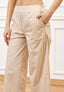 Pantalone crop con risvolto - BEIGE