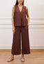 Pantalone crop effetto stropicciato - NOCCIOLA