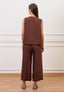 Pantalone crop effetto stropicciato - NOCCIOLA