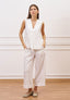 Pantalone crop effetto stropicciato - BIANCO
