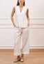 Pantalone crop effetto stropicciato - BIANCO