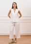 Pantalone crop effetto stropicciato - BIANCO