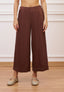 Pantalone crop effetto stropicciato - NOCCIOLA