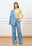 Pantalone ampio effetto denim - CELESTE