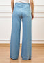 Pantalone ampio effetto denim - CELESTE