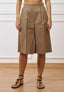 Bermuda con pinces in gabardina - BEIGE