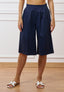 Bermuda con pinces in gabardina - BLU