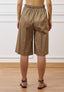 Bermuda con pinces in gabardina - BEIGE