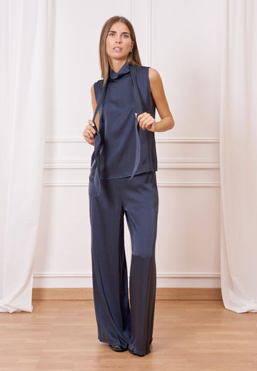 Pantalone ampio in raso