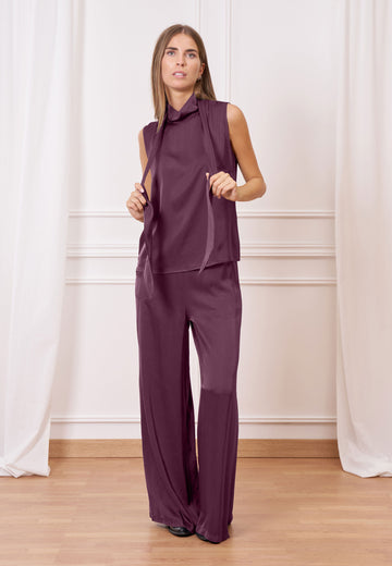 Pantalone ampio in raso