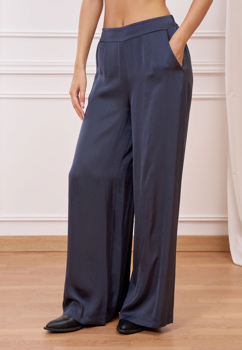 Pantalone ampio in raso