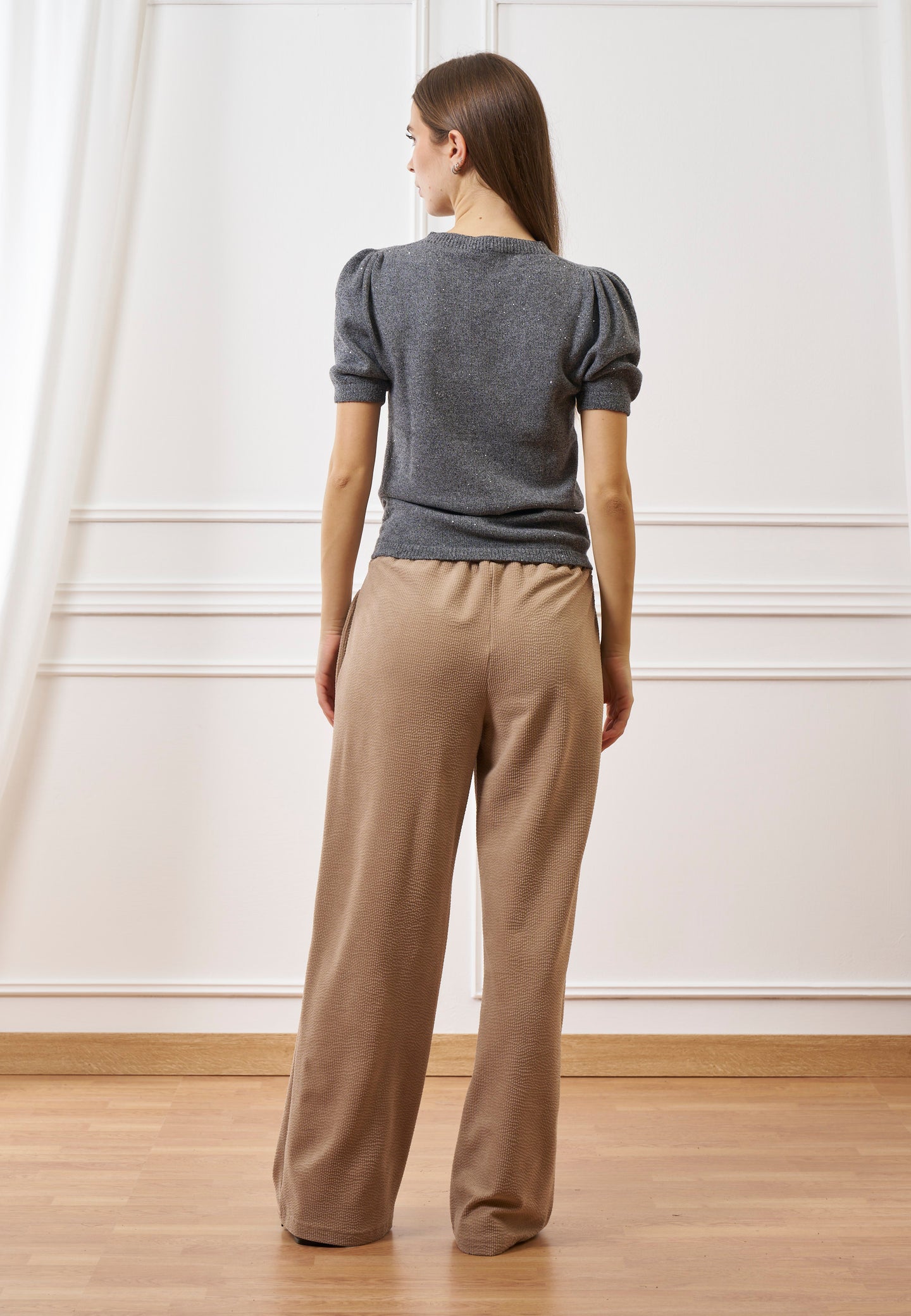 Pantalone ampio in velluto a coste