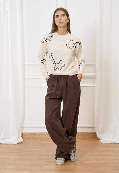 Pantalone ampio mano pesca