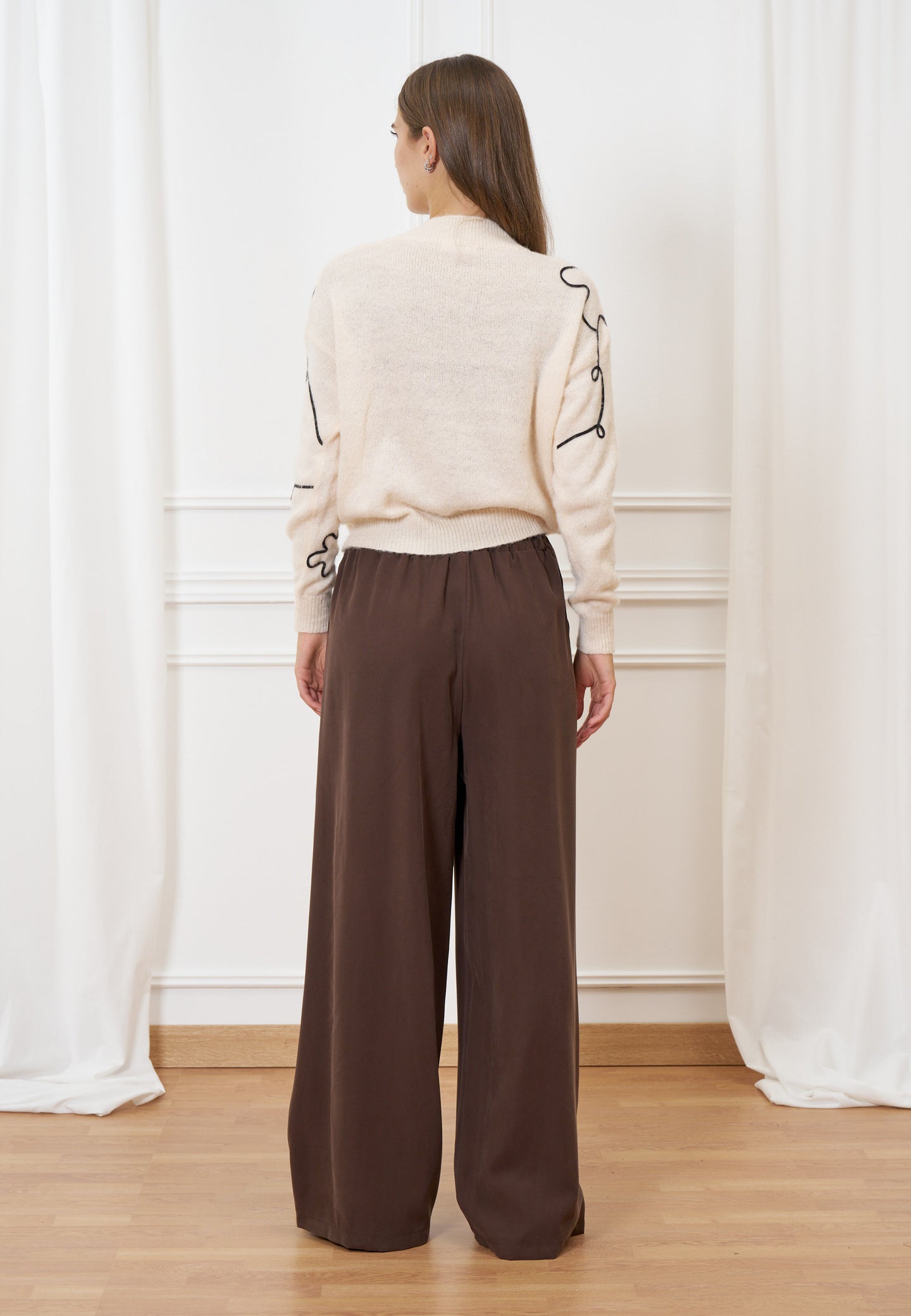 Pantalone ampio mano pesca