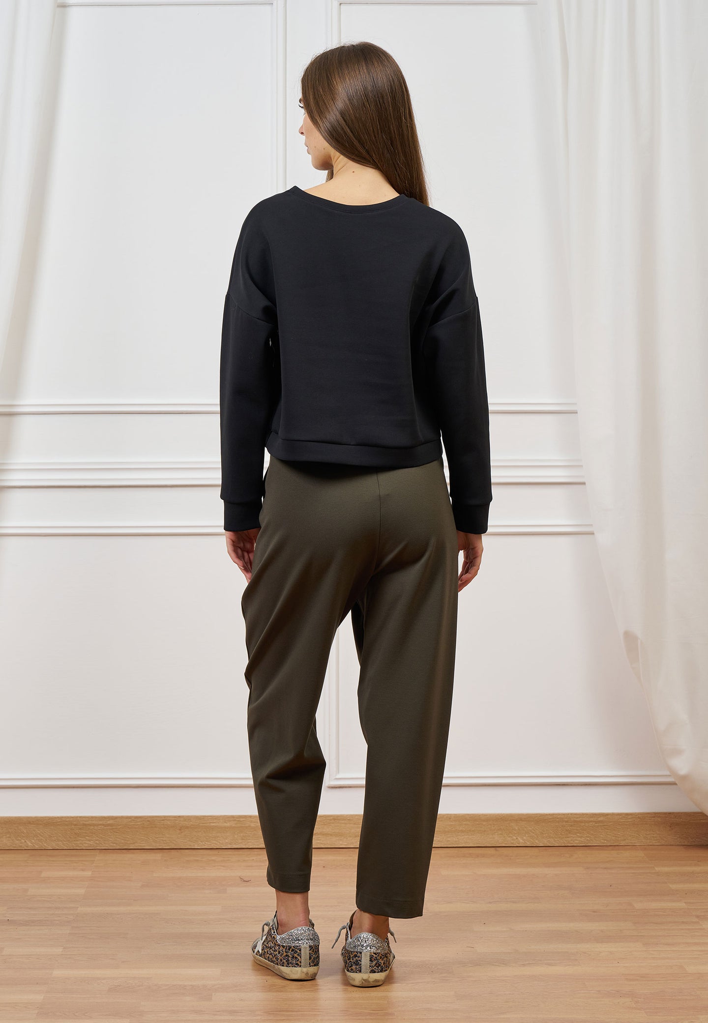 Pantalone balloon in punto roma