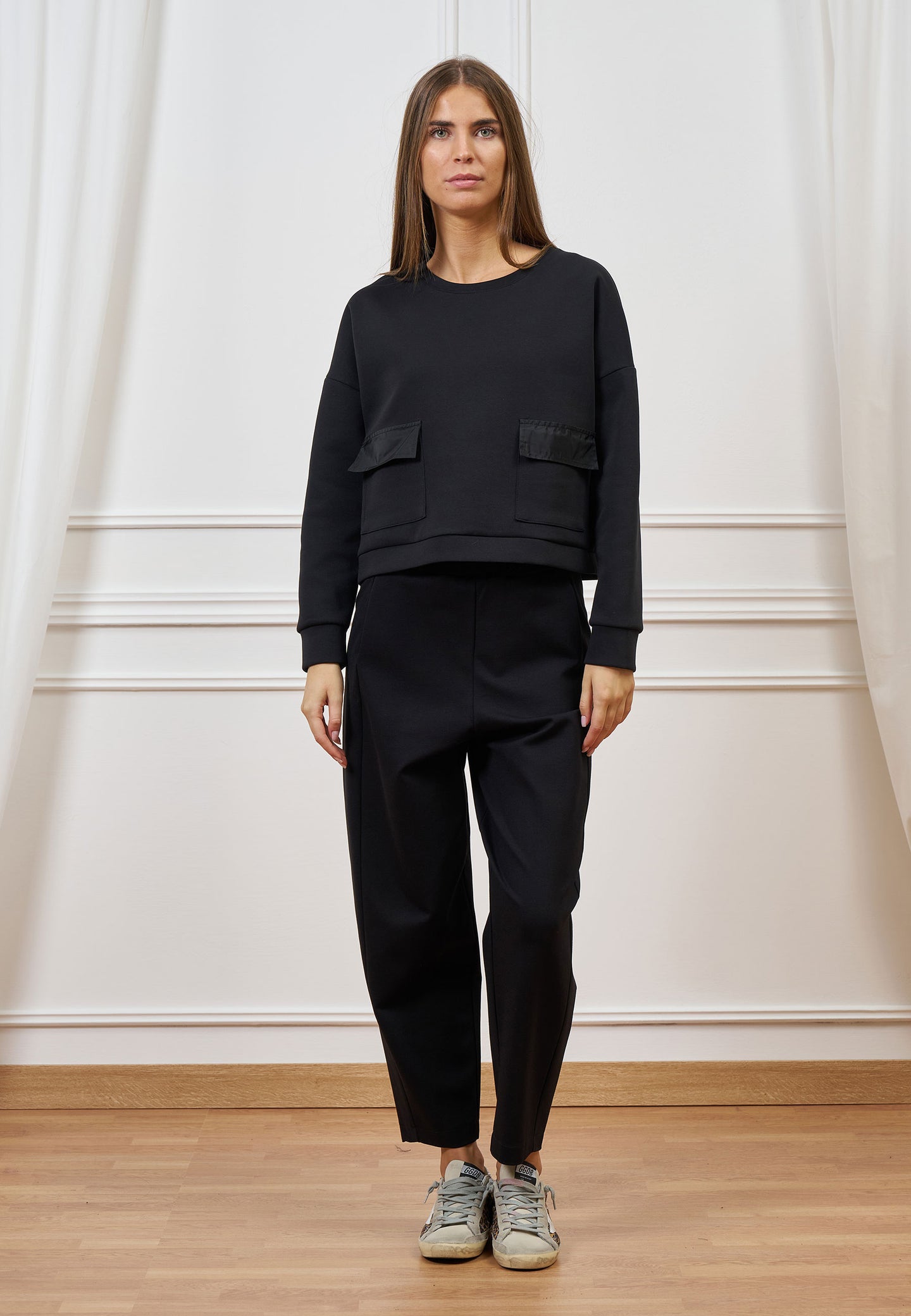 Pantalone balloon in punto roma