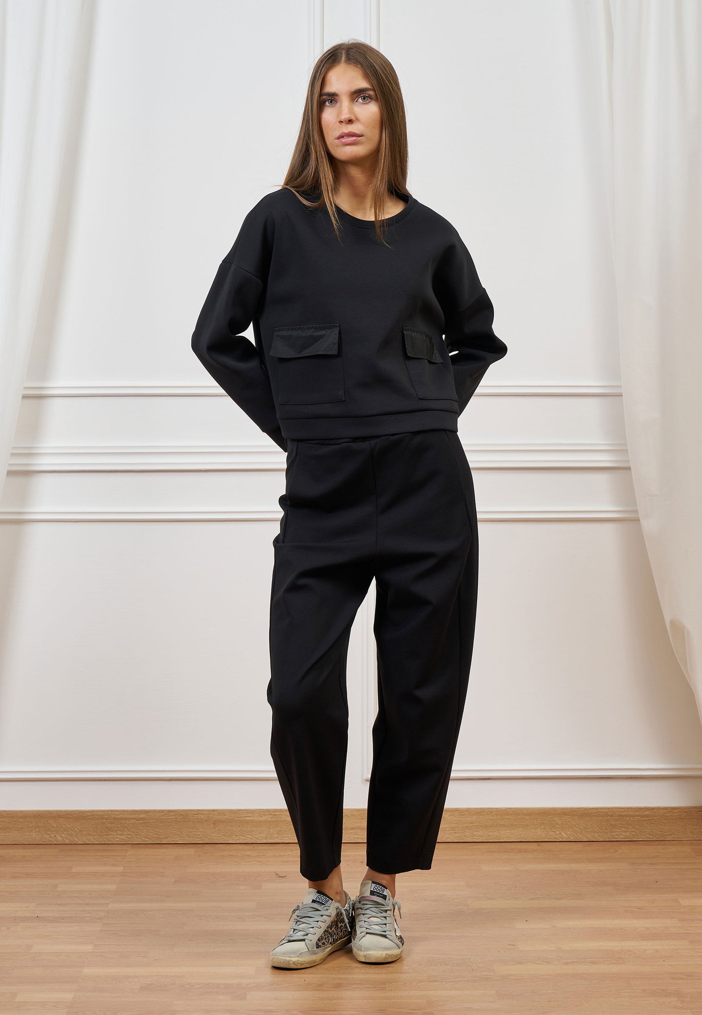 Pantalone balloon in punto roma