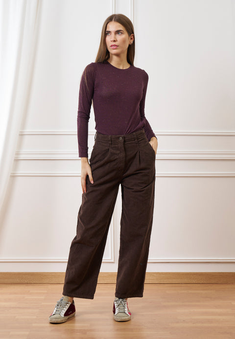 Pantalone balloon in velluto a coste