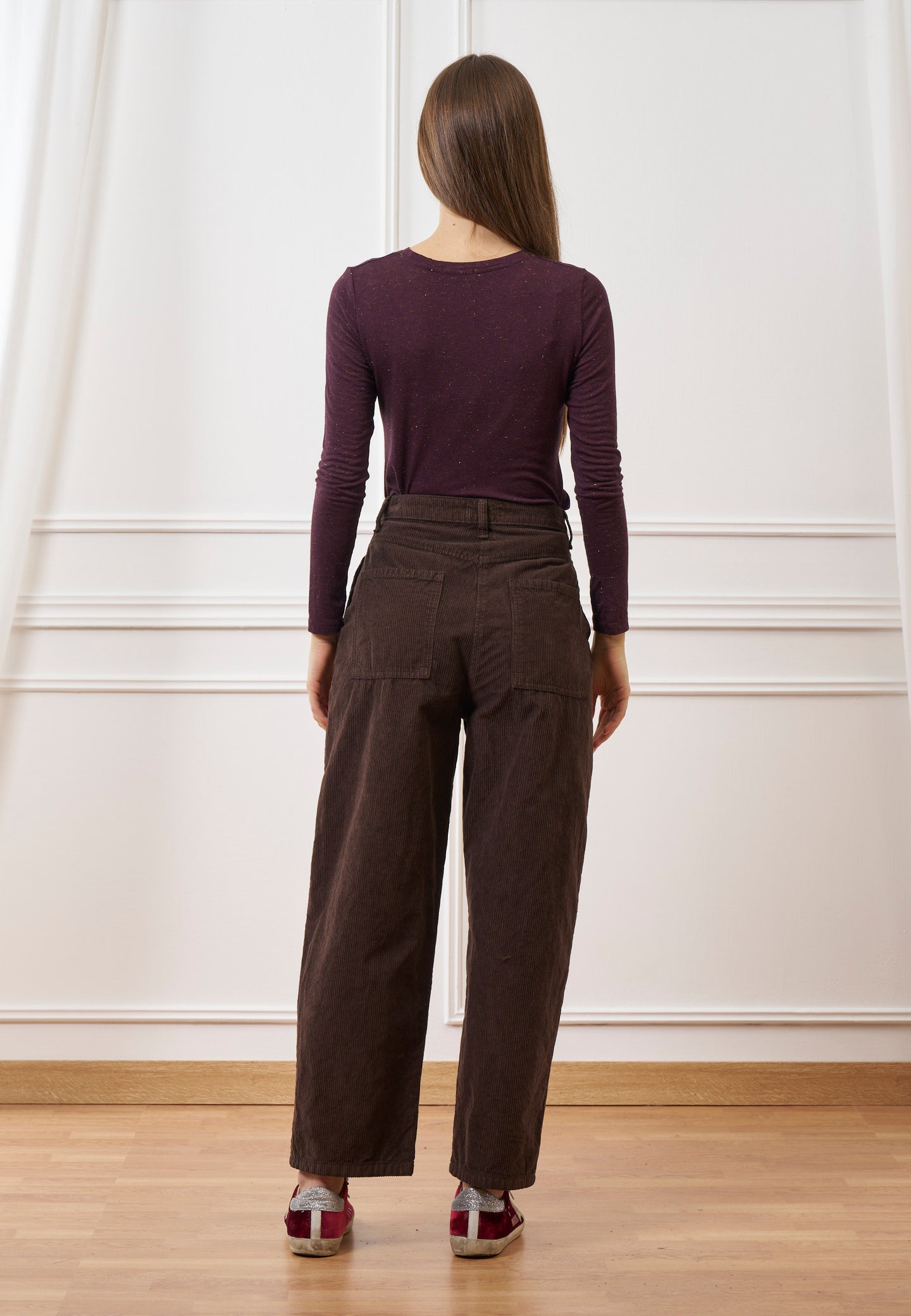 Pantalone balloon in velluto a coste