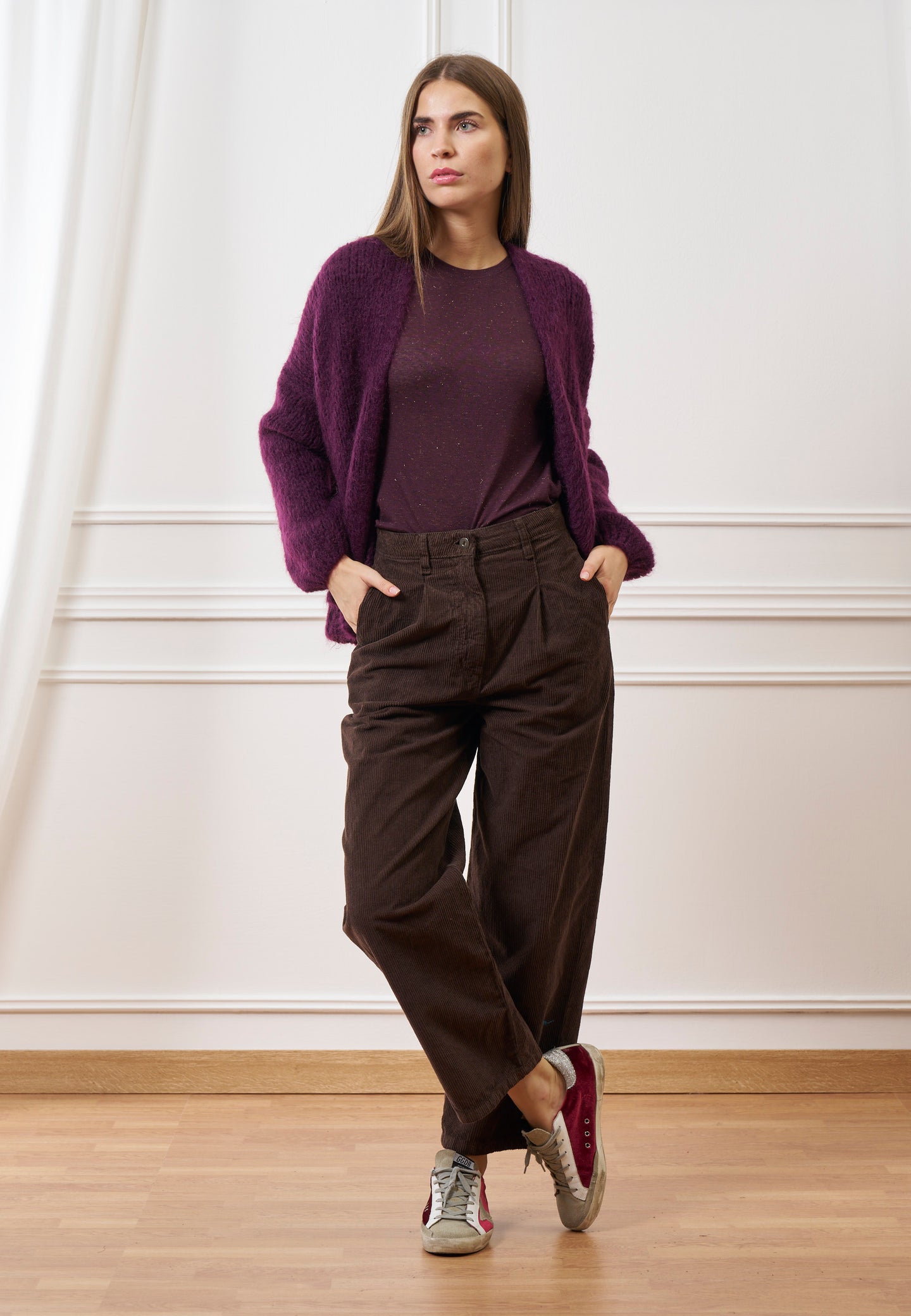 Pantalone balloon in velluto a coste