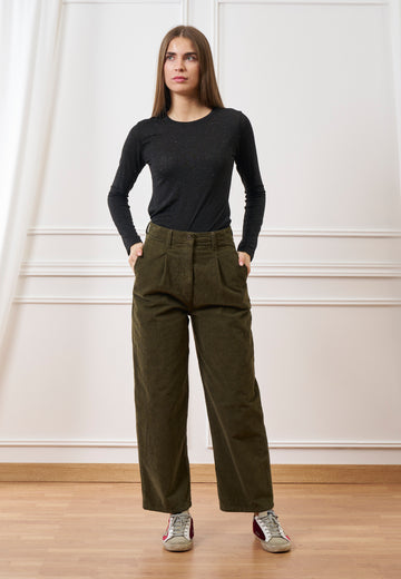 Pantalone balloon in velluto a coste