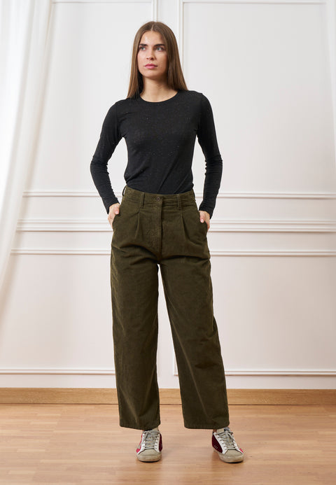 Pantalone balloon in velluto a coste