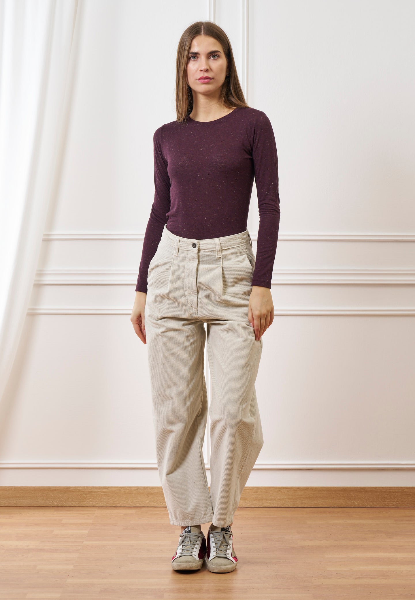 Pantalone balloon in velluto a coste