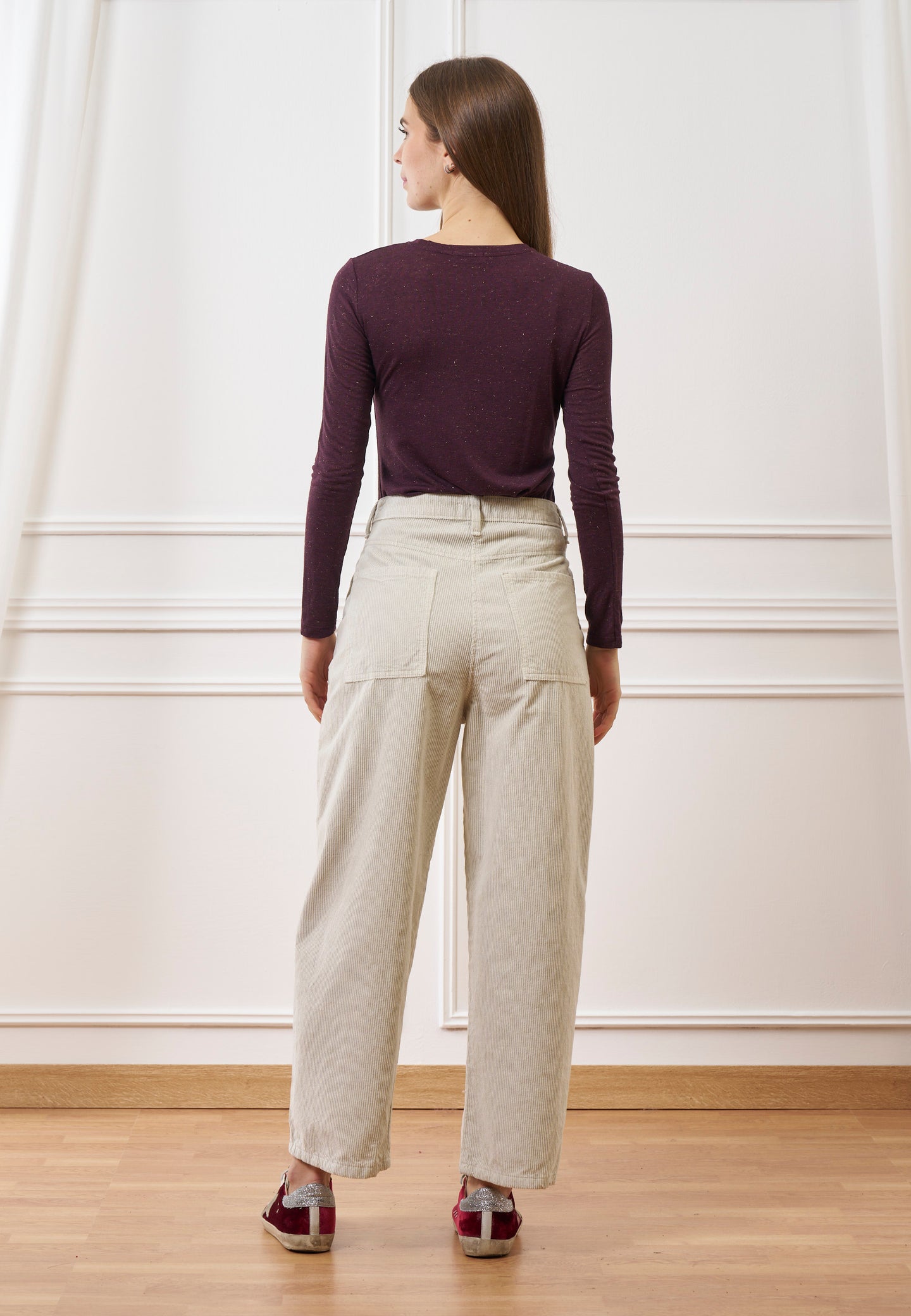 Pantalone balloon in velluto a coste