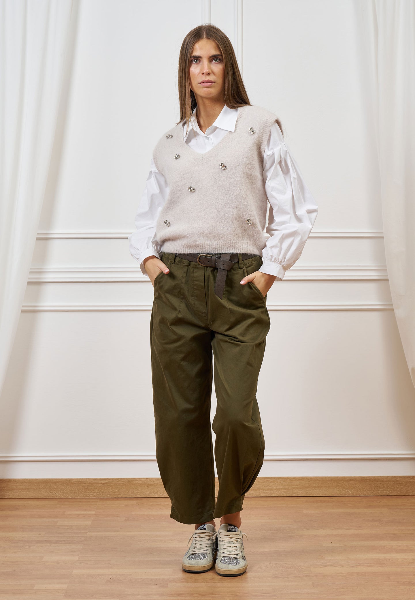 Pantalone balloon vita alta