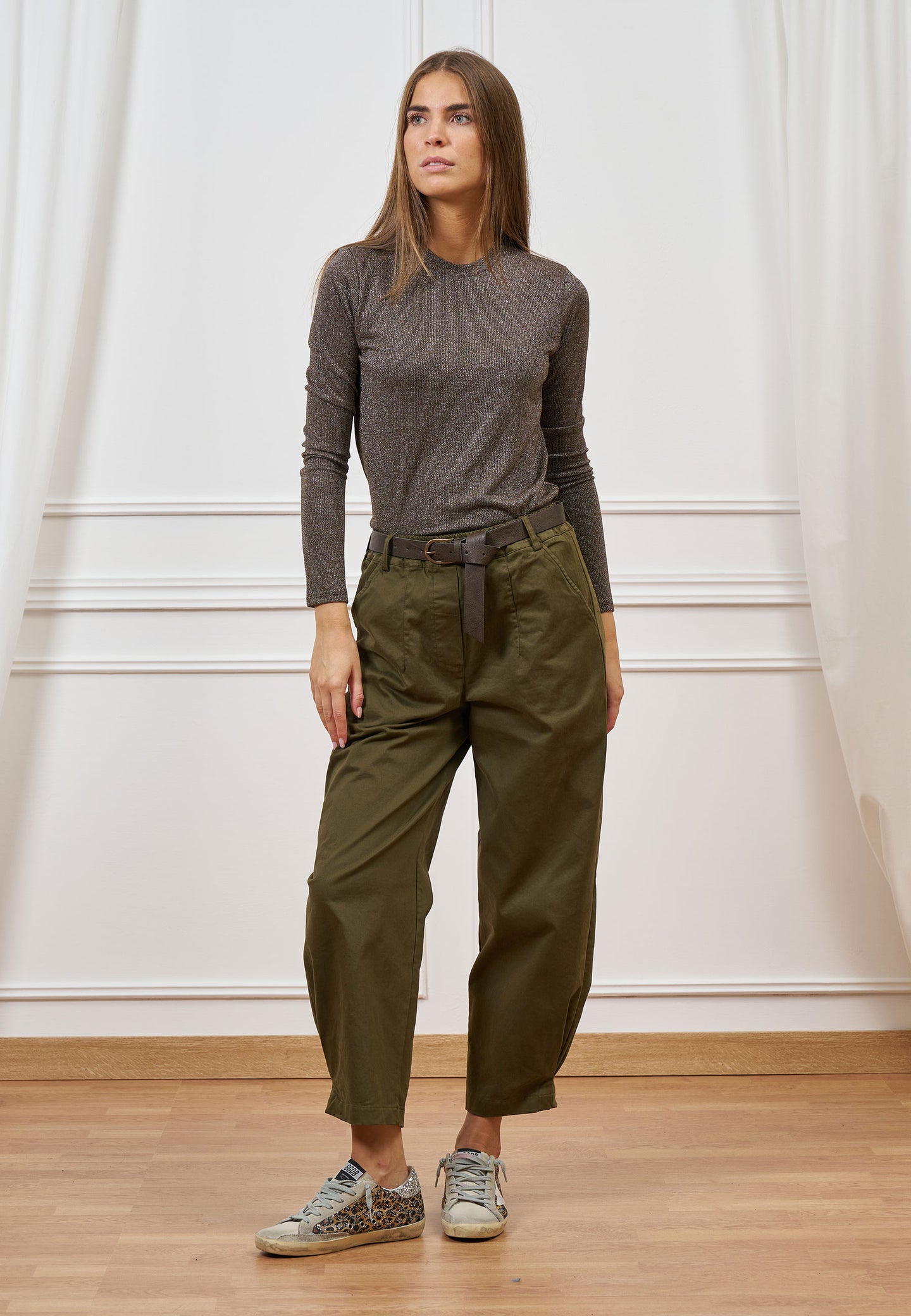 Pantalone balloon vita alta