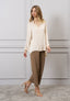 Pantalone crop con zip laterale