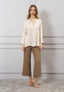 Pantalone crop con zip laterale