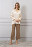 Pantalone crop con zip laterale