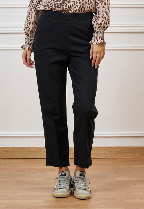 Pantalone cropped con risvolto