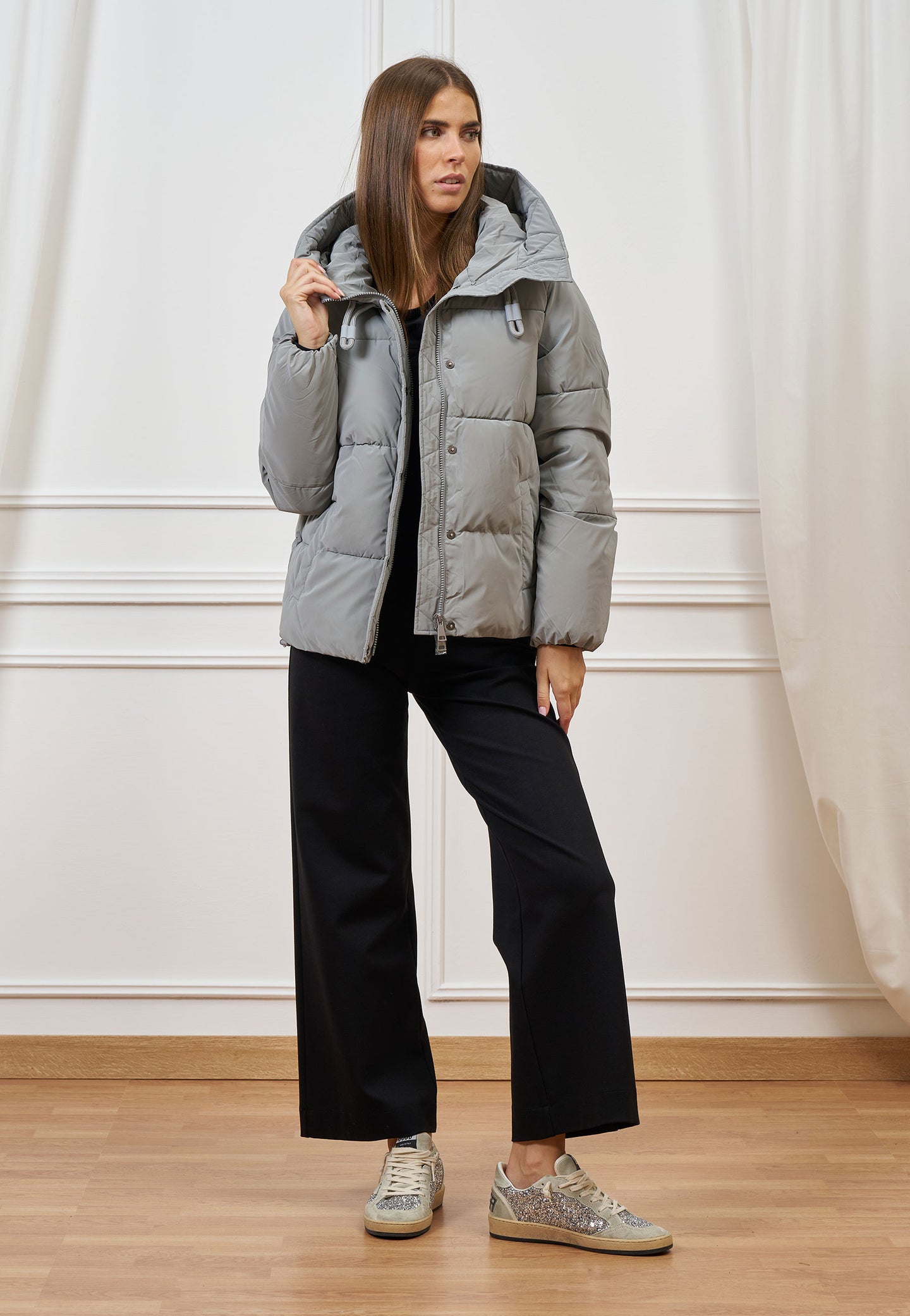 Pantalone cropped in punto roma