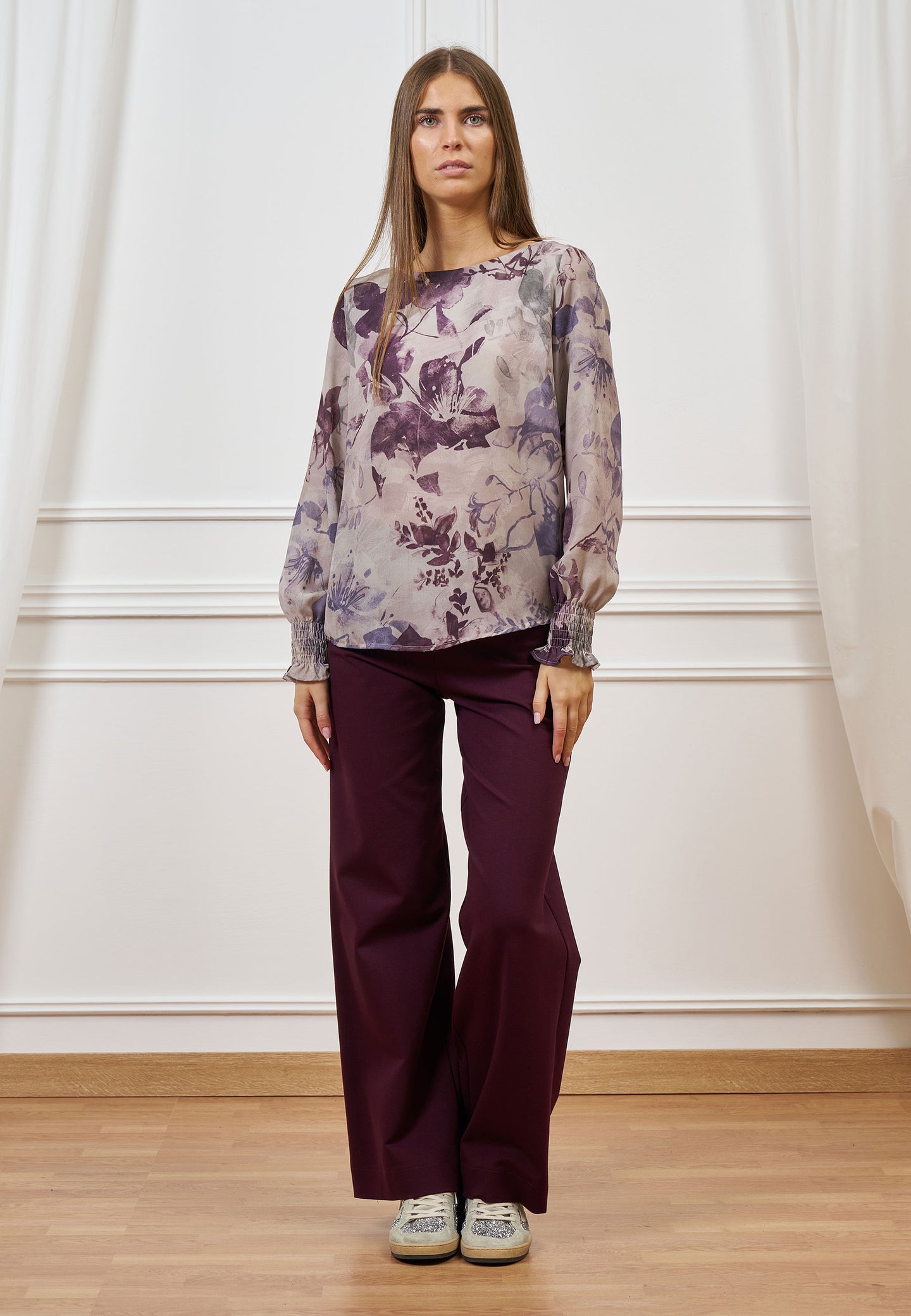 Pantalone cropped in punto roma