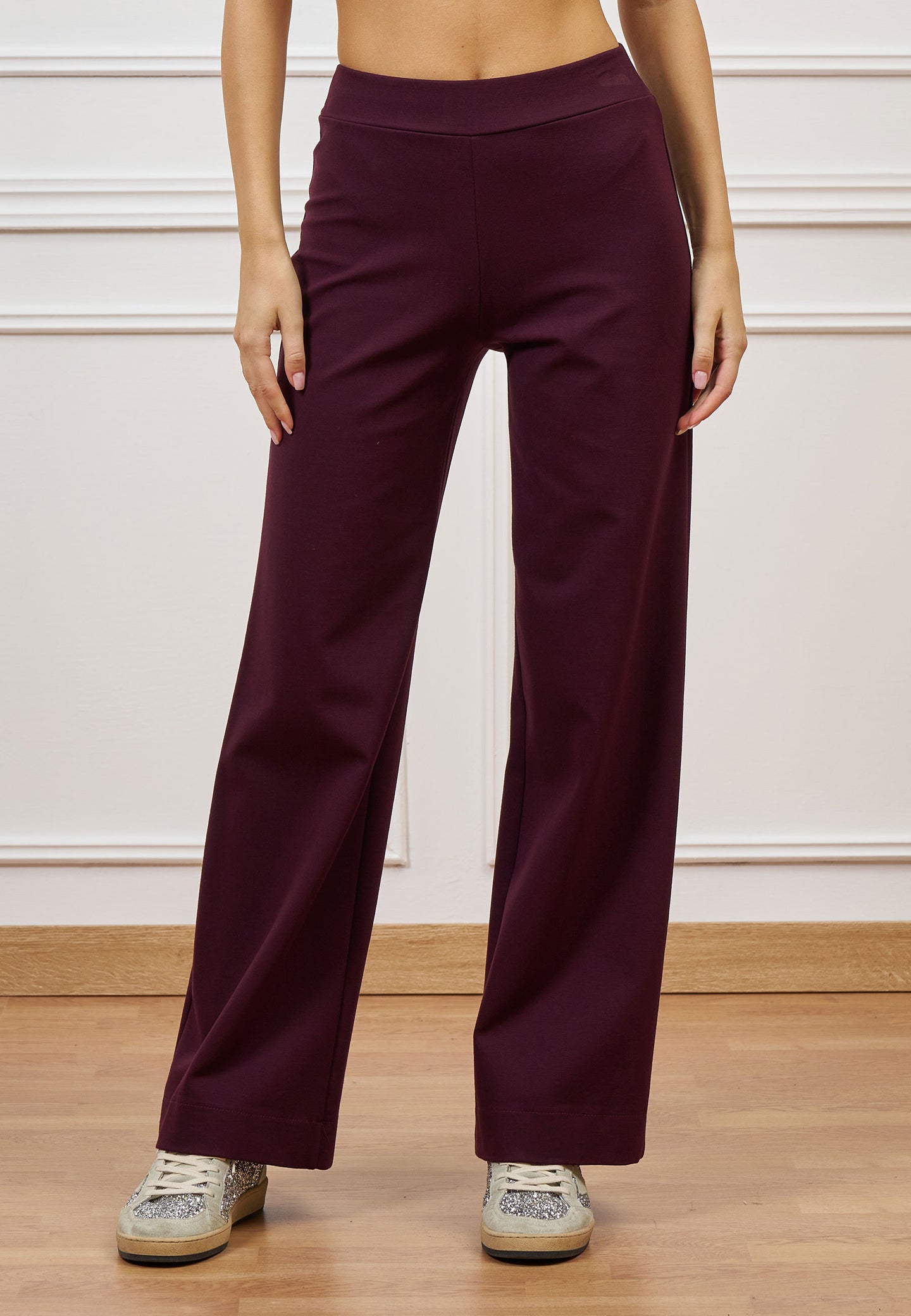Pantalone cropped in punto roma